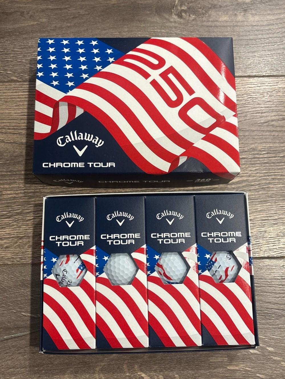 Callaway Chrome Tour Golf Balls - American Flag Design